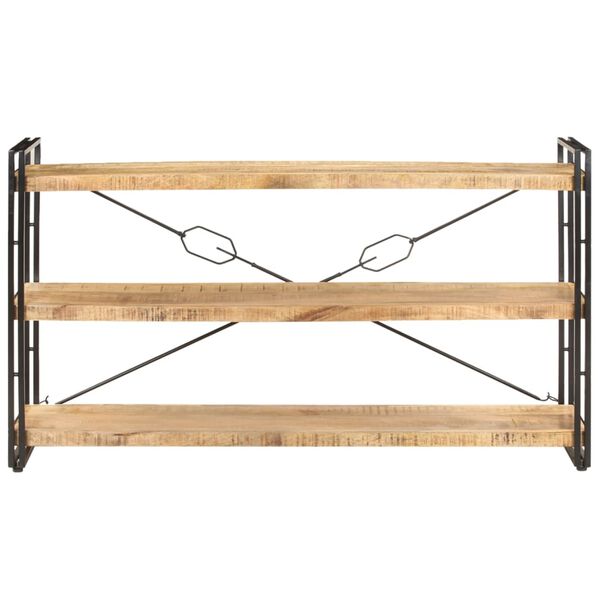 vidaXL Police za knjige s 3 razine 140x30x80 cm od masivnog drva manga