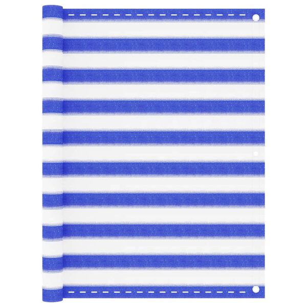 vidaXL Balkonski zastor plavo-bijeli 120 x 500 cm HDPE