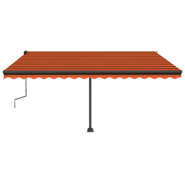 vidaXL Samostojeća tenda na ručno uvlačenje 450x350cm narančasto-smeđa