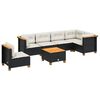 vidaXL 7-dijelni set vrtnih sofa od poliratana s jastucima crni
