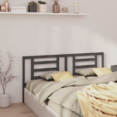 vidaXL Uzglavlje za krevet sivo 156 x 4 x 100 cm od masivne borovine