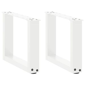 vidaXL Noge za klub stolić U-oblik 2 kom Bijele 40 x (30-31) cm Čelik