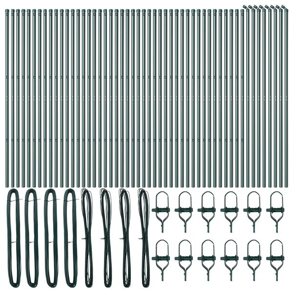 vidaXL Stup za ogradu 52 pcs Zelena 3,2 x 3,2 x 150 cm