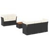 vidaXL 6-dijelni set vrtnih sofa s jastucima crni od poliratana