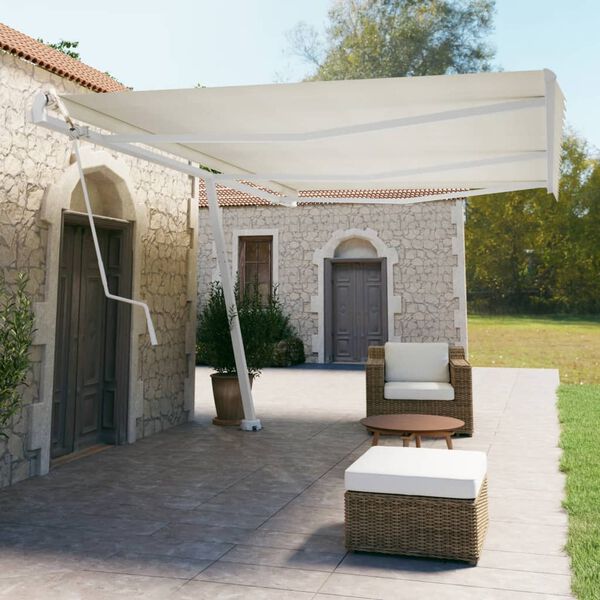 vidaXL Samostojeća automatska tenda 600 x 350 cm krem