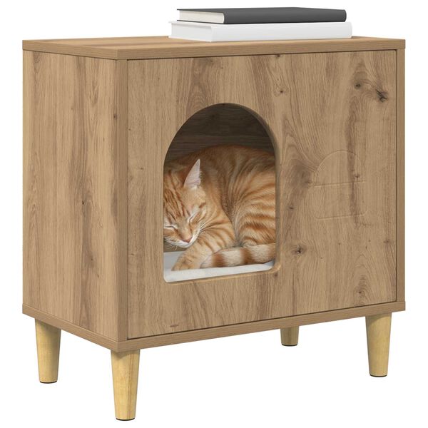 vidaXL Mačja Kuća Umjetnička hrastovina 51 x 30 x 52 cm