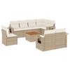 vidaXL 9-dijelni set vrtnih sofa s jastucima bež od poliratana