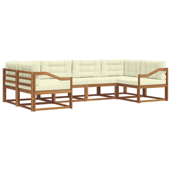 vidaXL Set vanjskih sofa s jastukom 6 pcs Prirodna i krem