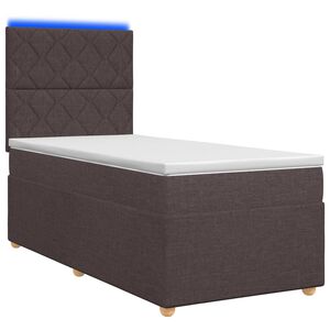 vidaXL Boxspring krevet s madracem Tamno smeđa 90 x 190 cm Tkanina