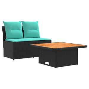 vidaXL 2 Komad Sofa na sredini vrta s podiznim stolom poliratan