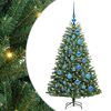 vidaXL Umjetno božićno drvce s nogom Zelena 120 cm PVC i metal