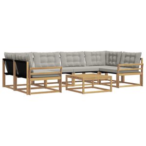 vidaXL Set vanjskih sofa 7 kom. Bijela i svjetlosiva