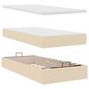 vidaXL Otomanski okvir kreveta s madraca krem 100x200cm od tkanine