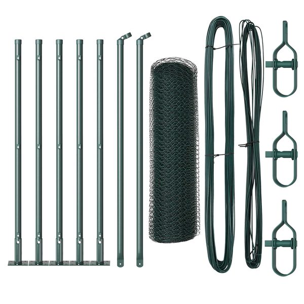 vidaXL Stup za ogradu Zelena 10 x 0,5 m (25 mm mreža) Čelik i PVC