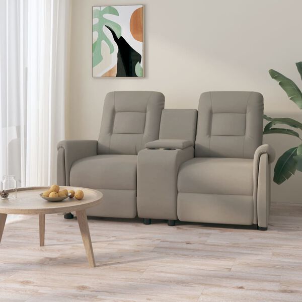 vidaXL Masažni dvosjed s držačem ča&scaron;a svjetlosivi