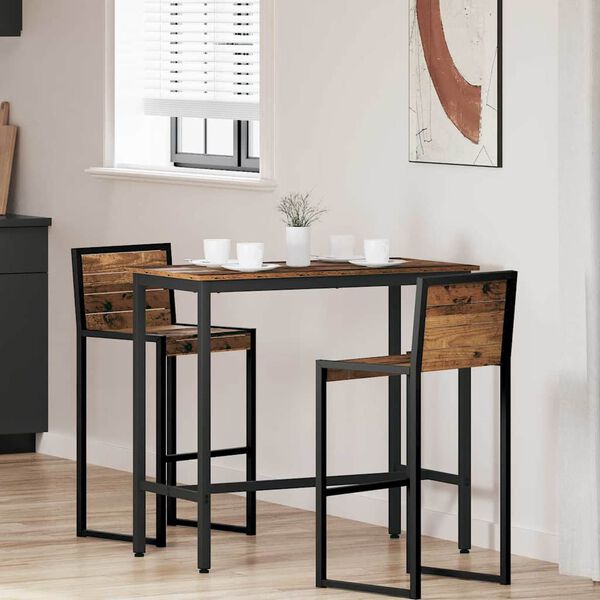 vidaXL stol Staro drvo 100 x 50 x 90,5 cm Inženjerska drva i čelik