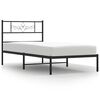 vidaXL Metalni okvir za krevet s uzglavljem crni 90x200 cm