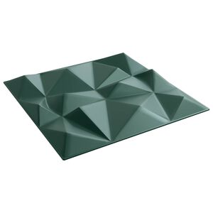 vidaXL Zidne panele 12 pcs Dijamant zelena 50 x 50 cm XPS pjena