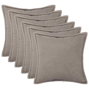 vidaXL Presvlaka za jastuk 6 pcs HOUTEN Svjetlosiva 30 x 30 cm Boucl&eacute;