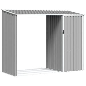 vidaXL Vrtno spremi&scaron;te za drva sivo 245 x 98 x 159 cm pocinčani čelik