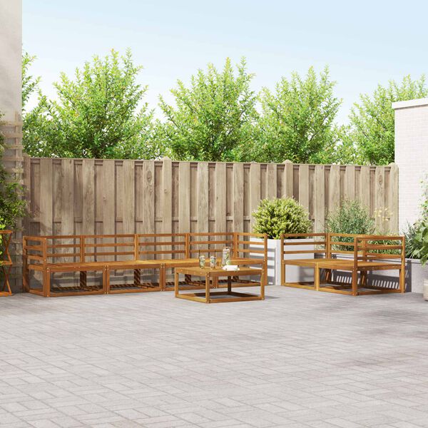 vidaXL Set vanjskih sofa 7 pcs Prirodna Čvrsto drvo akacije