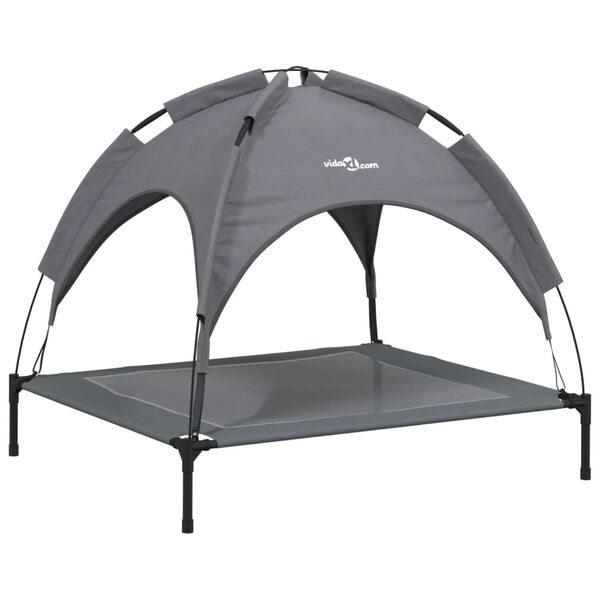 vidaXL Krevet za pse s krovom antracit od tkanine Oxford i čelika