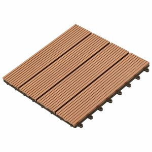 vidaXL Pločice za decking 11 pcs Smeđa 30 x 30 cm Drvoplastična smjesa