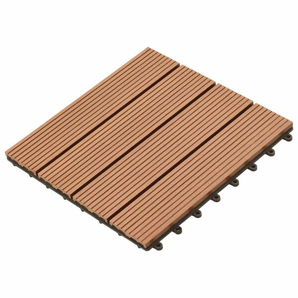 vidaXL Pločice za decking 11 pcs Smeđa 30 x 30 cm Drvoplastična smjesa