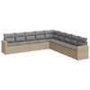 vidaXL 9-dijelni set vrtnih sofa s jastucima bež od poliratana