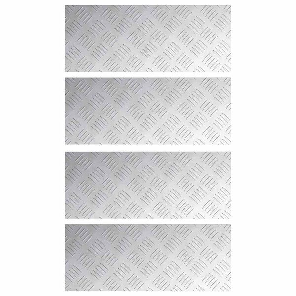 vidaXL Stepenica Pravokutni 4 pcs Srebrno 50 x 20 cm Aluminij