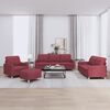 vidaXL 4-dijelni set sofa s jastucima crvena boja vina od tkanine