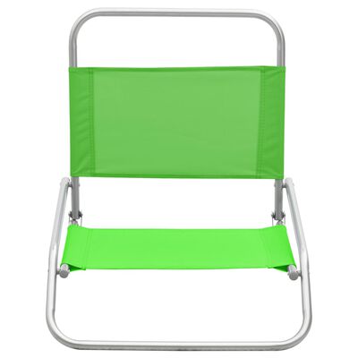 vidaXL Sklopive stolice za plažu od tkanine 2 kom zelene