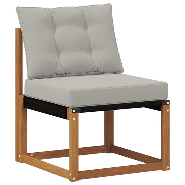 vidaXL Set vanjskih sofa s jastukom 5 pcs Prirodna i svijetlo siva