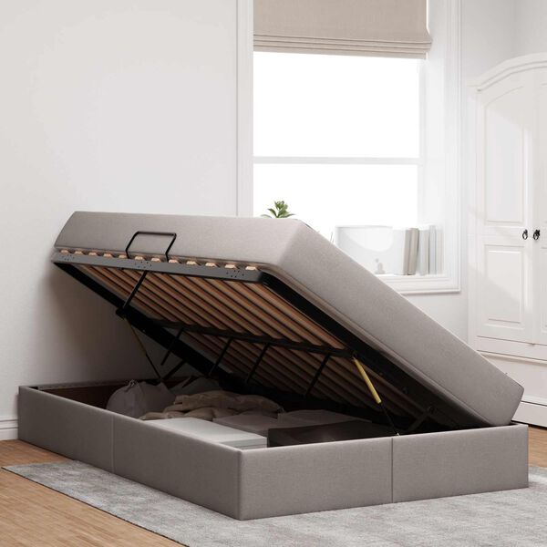 vidaXL Krevet s madracem i skladi&scaron;tem Sivo-smeđa 120 x 190 cm