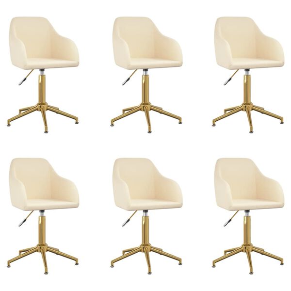 vidaXL Okretne blagovaonske stolice 6 kom krem bar&scaron;unaste