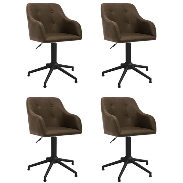 vidaXL Okretne blagovaonske stolice od tkanine 4 kom tamnosmeđe