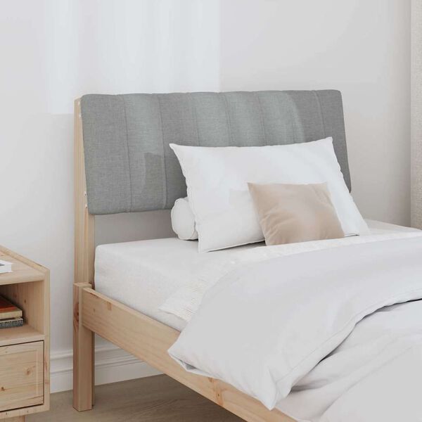 vidaXL Tapecirani uzglavlje Svijetlo siva 75 cm Čvrsto borovo drvo