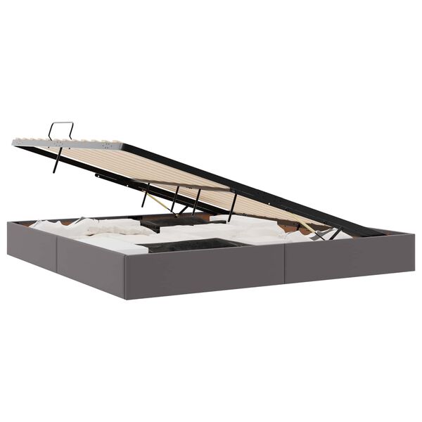 vidaXL Krevet s od storage s madracem Siva 200 x 200 cm Umjetna koža