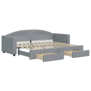 vidaXL Dnevni krevet na razvlačenje svjetlosivi 80 x 200 cm od tkanine