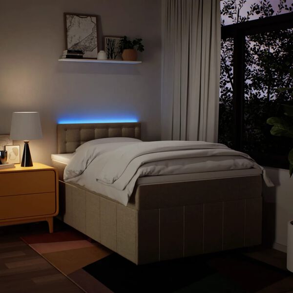 vidaXL Krevet box spring s madracem krem 120 x 190 cm od tkanine