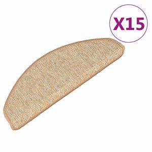 vidaXL Prostirke za stepenice 15 kom 65x21x4 cm svijetlosmeđe poluokrugle velike