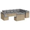 vidaXL 12-dijelni set vrtnih sofa od poliratana s jastucima bež