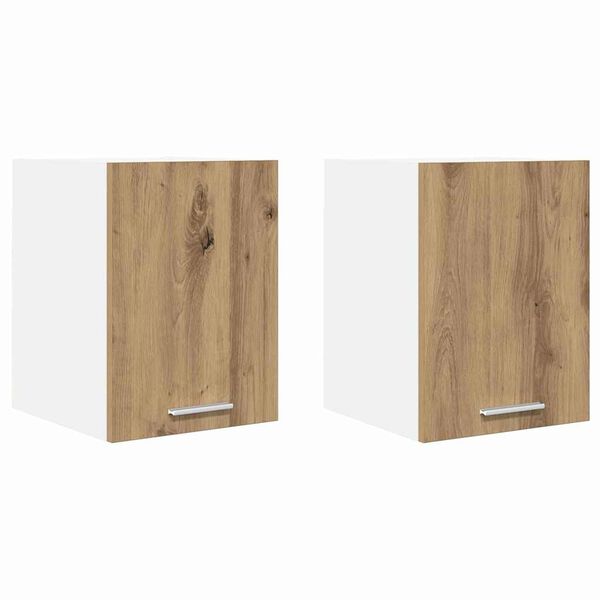 vidaXL Viseći ormarić 2 pcs Umjetnički hrast i bijela 30 x 31 x 40 cm