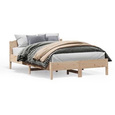 vidaXL Okvir za krevet s uzglavljem 160 x 200 cm od masivne borovine