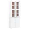 vidaXL Staklena vitrina ALTA bijela 77x35x186,5 cm od masivne borovine