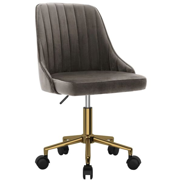 vidaXL Okretne blagovaonske stolice 4 kom tamnosive bar&scaron;unaste