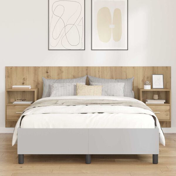 vidaXL Uzglavlje s ormarićem 3 pcs Umjetnički hrast Konstruirano drvo