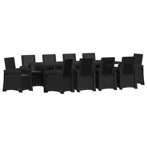 vidaXL Vrtni set za objed 11 kom. Antracit PP