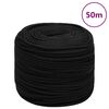 vidaXL Radno uže crno 6 mm 50 m poliestersko