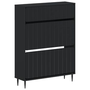 vidaXL Ormar za cipele ZWOLLE 78 x 24 x 103 cm Konstruirano drvo Crna